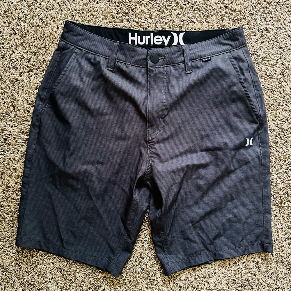 Hurley Navy Blue Flat Front Shorts Quick-Dry